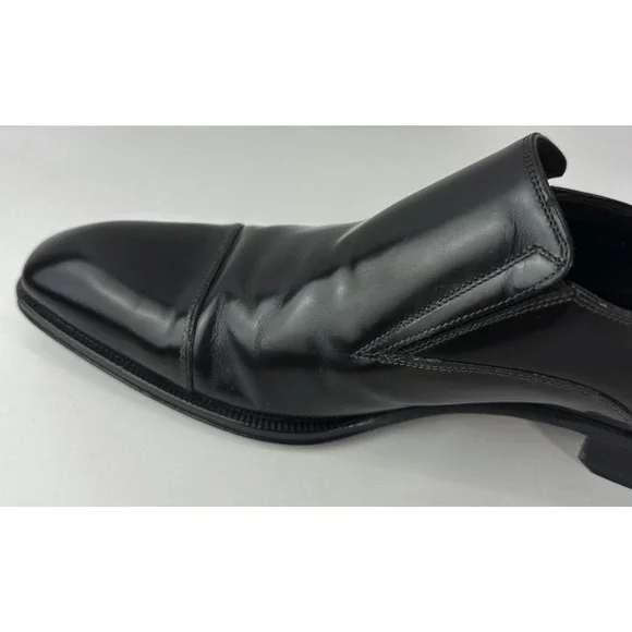 Caporicci Made in Italy Black Leather Cap-Toe Slip-On Dress Shoes Men’s 8.5 G - Picture 10 of 16